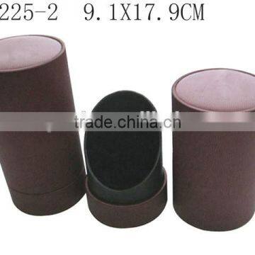 Round Burgundy Leatherette PU Perfume Box photo-2
