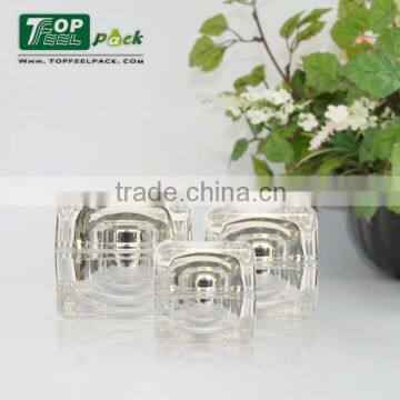 Transparent cosmetic acrylic face cream jar 15g