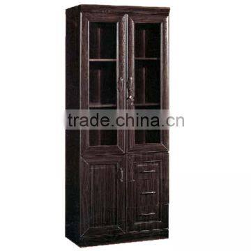 bookshelf 2 doors walnut color bookcase