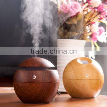 USB Ultrasonic Humidifier Aromatherapy 130ML Mini Portable Mist Maker Aroma Essential Oil Light Wooden Diffuser