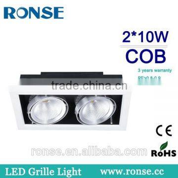 Ronse 2*10W double head recessed led cob grille light(RS-2106-2(C))