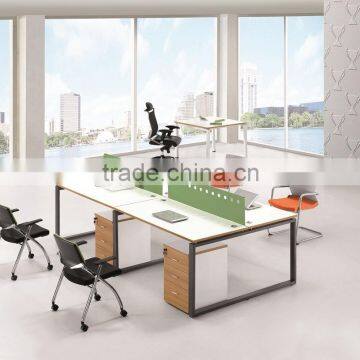 office furniture mdf white workstation office desk for 4 people(SZ-WST672)