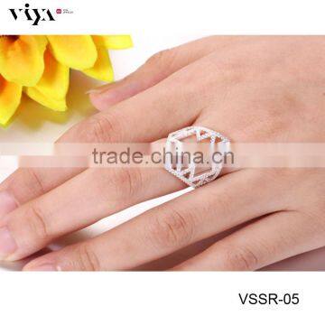 2015 new arrival 925 silver ring with black stone with custom made color stone