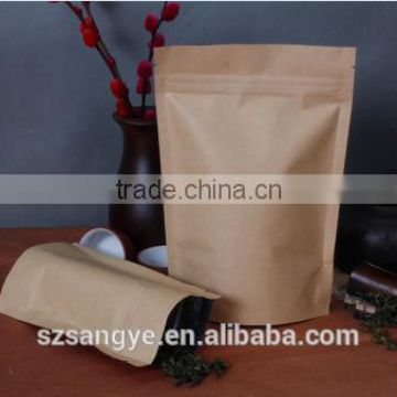 stand up ziplock kraft paper bag/food kraft paper bag