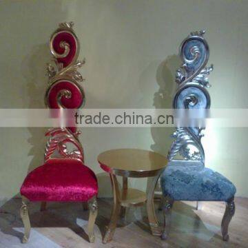 Hotel decorative high back chair with table sets XY4891-4