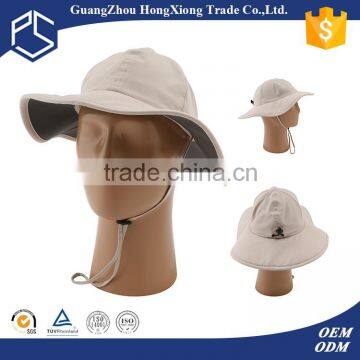 Wholesale fishing used custom made big brim white cotton bucket hat