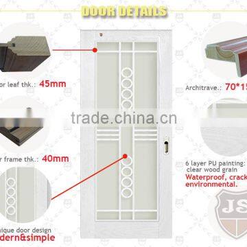 Top Fashion Wood Glass Door Design White Painting Four Sliding Doors for Exterior
