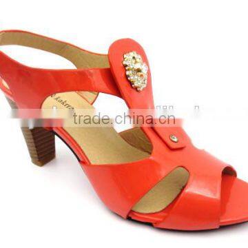 New High Heel Slingback Lady Elegant Office Sandals With Golden Button photo-2