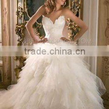 Best Selling Ivory Tulle Sweetheart High Quality Ball Gown Wedding