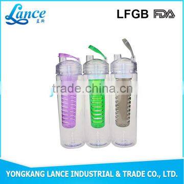 Double wall plastic fruit infusion water bottle