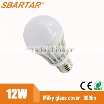 6w 9w 12w milky glass+Aluminum E27/B22 Led Bulb 220V
