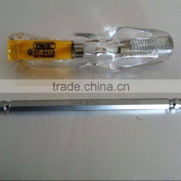 China Manufacture Hot Sell AC100-500V Acrylic Crystal Handle and 6150 CR-- V Tool Rod Screwdriver Type Voltage Tester photo-4