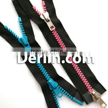 Pink Blue Right Insert Resin Vislon Delrin Open End Two Way Plastic Zipper