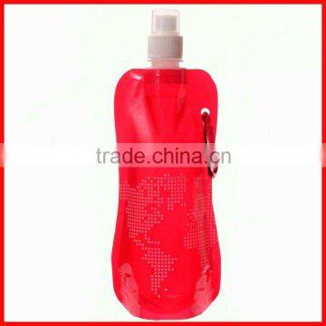 16 OZ plastic foldable water bottle