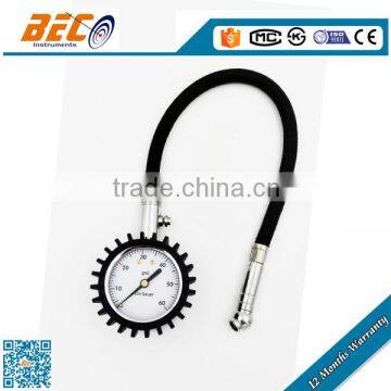 (YTS-50A) 50mm low pressure useful kinds of chrome plated universal interface car tire pressure gauge