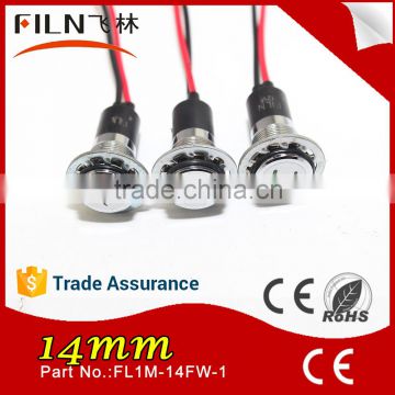 12V 24V 110V 120V 220V superior price metal Plastic 14mm sign with wire flat warning indicator light signal pilot lamp