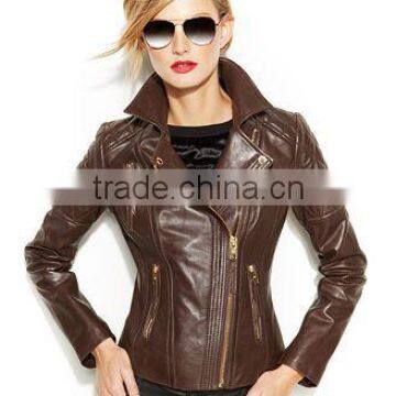 The Thin Style Motorcycle Leather Custom Woman Jackets