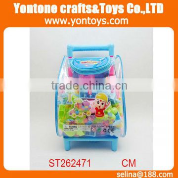 Go-cart with 85 pcs plastic toy blocks