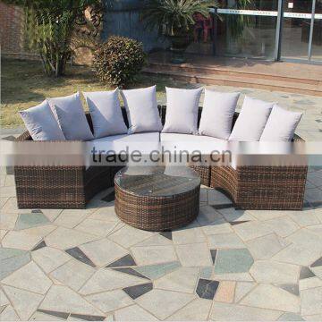 Patio Round Semic Circle Garden Wicker Sofa Quality Choice photo-2