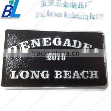 Rectangle adhesive metal car name plate