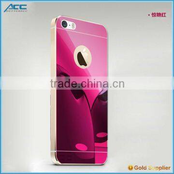 2015 hot selling high quality Front+Back Metallic plating color tempered glass screen protector for iPhone 5 5s