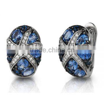 Wholesale Gemnel jewellery brass alloy fashion silver stud earrings