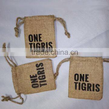 Custom Premium jute bags with hemp drawstring