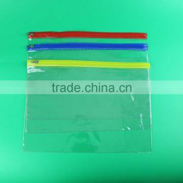 custom printed plastic pvc zip lock bag, clear file bag with zip, zipper top sealing bag