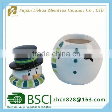 Ceramic Christmas Snowman Small Sugar Pot photo-2