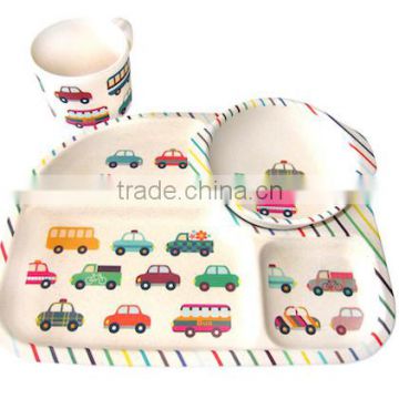 Eco Bamboo Fiber Kids Dinnerware Set-Car Design