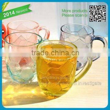 Creative multicolor spherical drinking glass cup with handle beer glass cup juice cup glass