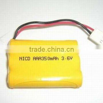 4.8V AAA 350mah NICDrechargeable battery pack