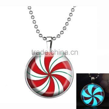 Stylish simple design red charm noctilucent windmill pendant necklace