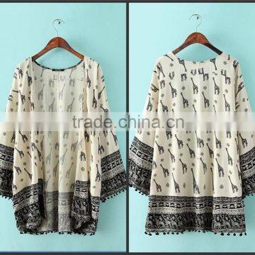 Wholesale Summer Fashion Beachwear Giraffe Kaftan 2016