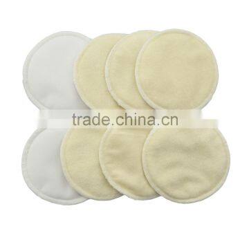 Round Shape Reusable Soft Bamboo Breast Pad Breathable and Antebacterial for Mom