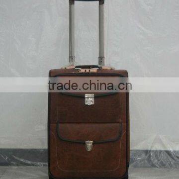 wheeled travel pu trolley bag