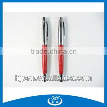 Promotional Gift Red Leather Metal Roller Pen C Pen