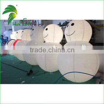 PVC Inflatable Christmas , Inflatable White LED Snowman With Scarf