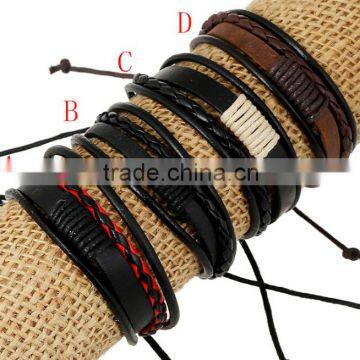 2016 Fashion Gennuine Leather Bracelet And Rope Cheap Real Leather Bracelet