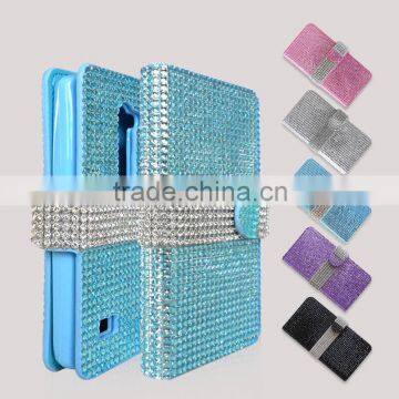 Top Selling In Alibaba Rhinestone Cell Phone Cases for LG K10, Flip Cover for LG K10