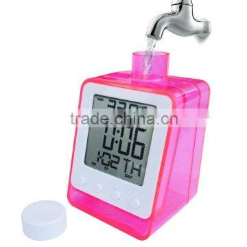 Eco Friendly Water Powered Thermometer Alarm Clock Digital LCD Screen Gift Prize