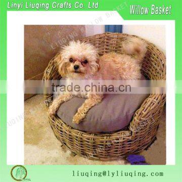 2016 newest Cheap 100% Handmade brown Willow Pet Basket with cushion