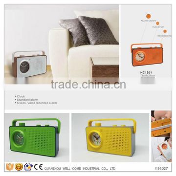 Cheap Handmade Plastic Radio Alarm Clock Voice Recorder