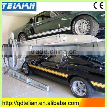 2 Levels Simple Vertical Parking System Mini Tilting Car Lift Double Car Parking System