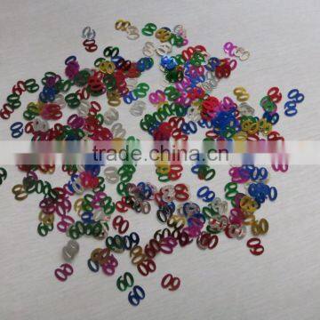 1.4x1.2cm Metallic PVC 60 65 Happy Birthday Confetti for party decoration