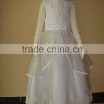 2012 Pretty White Flower Girl Tulle Dress