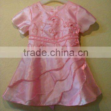 Hot sale short sleeve baby girls flower girl dresses