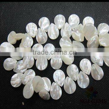 Flat Teardrop Shaped White Shell Beads Wholesale Shell Jewellery Beads