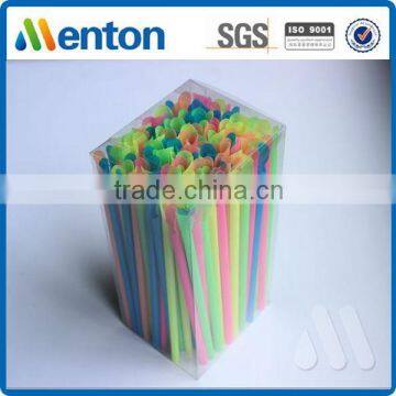 PVC box pack High Quality colorful disposable hard plastic spoon straw