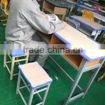 Double School Desk Adjustable School Desk and Chair Modern School Furniture HXZY057 photo-2
